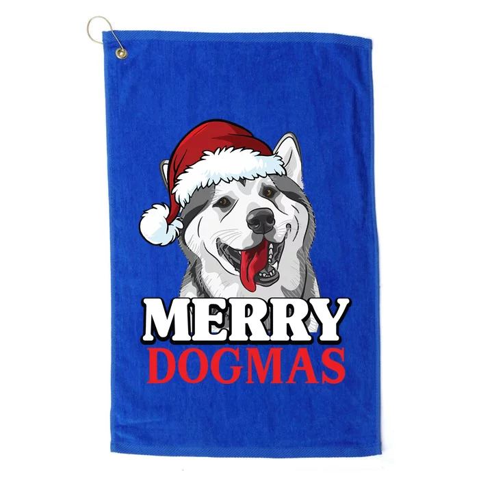 Merry Dogmas Husky Dog Christmas Gift Platinum Collection Golf Towel