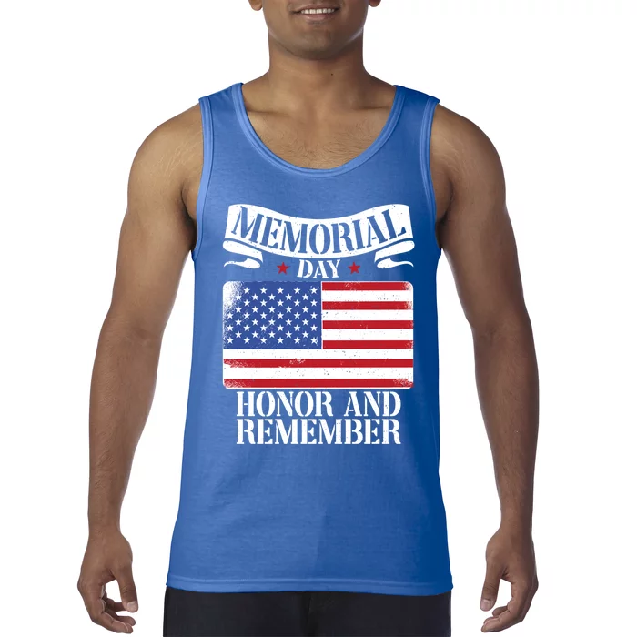 Memorial Day Honor And Remember American Flag Cool Gift Tank Top