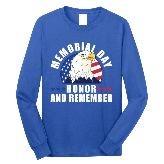 Memorial Day Honor And Remember Bald Eagle Patriotic Gift Long Sleeve Shirt