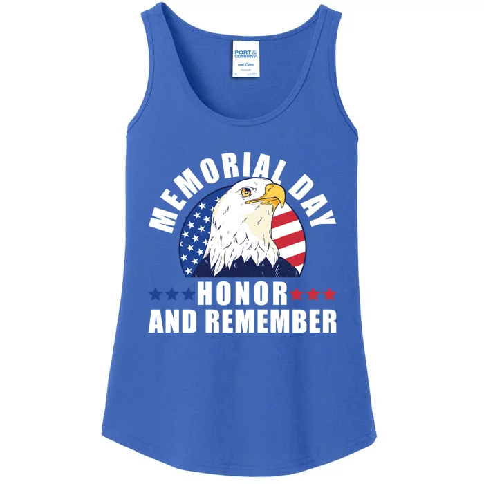 Memorial Day Honor And Remember Bald Eagle Patriotic Gift Ladies Essential Tank