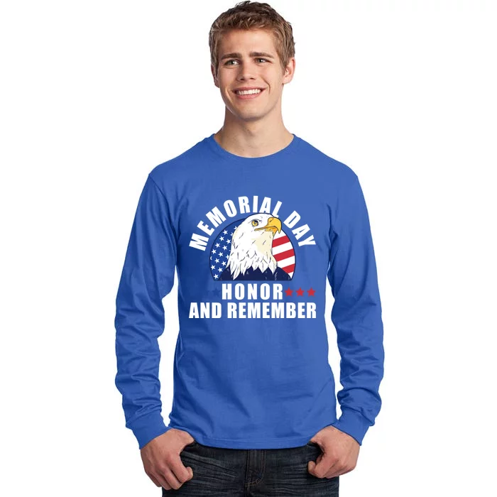 Memorial Day Honor And Remember Bald Eagle Patriotic Gift Tall Long Sleeve T-Shirt