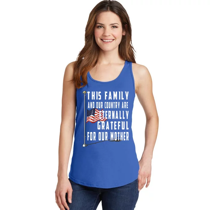 Memorial Day Half Staff American Flag Honor Fallen Mother Gift Ladies Essential Tank