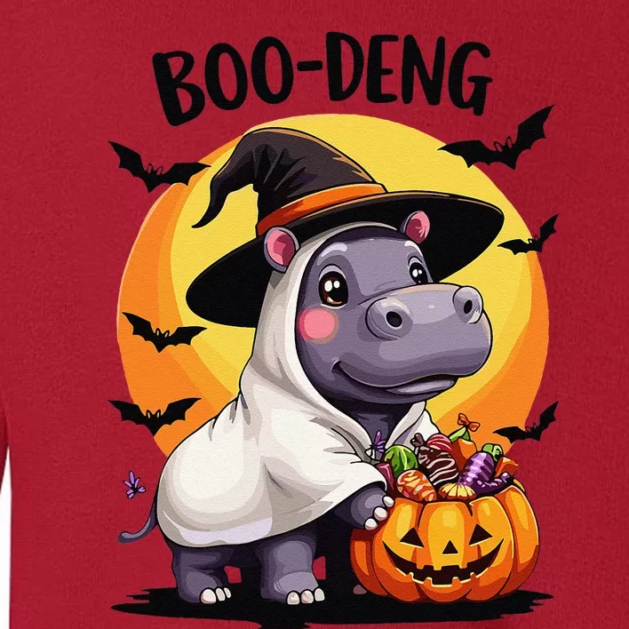 Moo Deng Halloween Boo Deng Costume Moodeng Hippo Toddler Sweatshirt