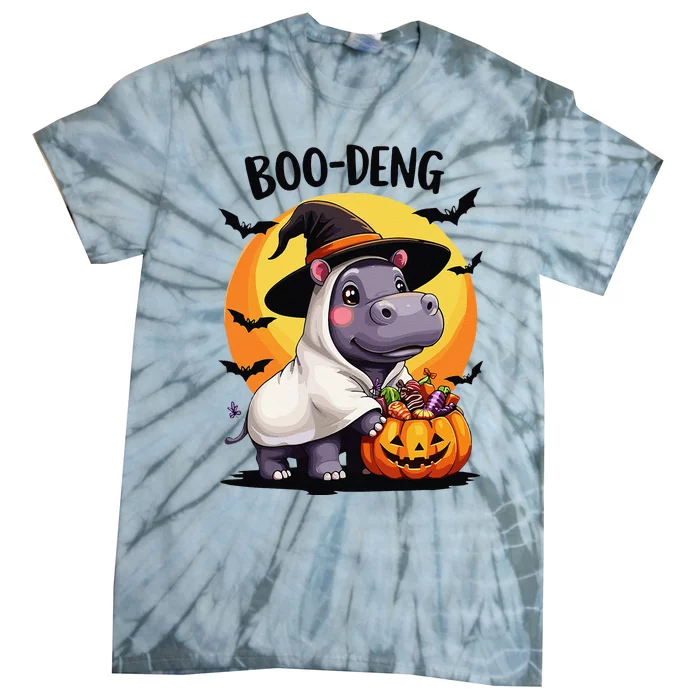 Moo Deng Halloween Boo Deng Costume Moodeng Hippo Tie-Dye T-Shirt