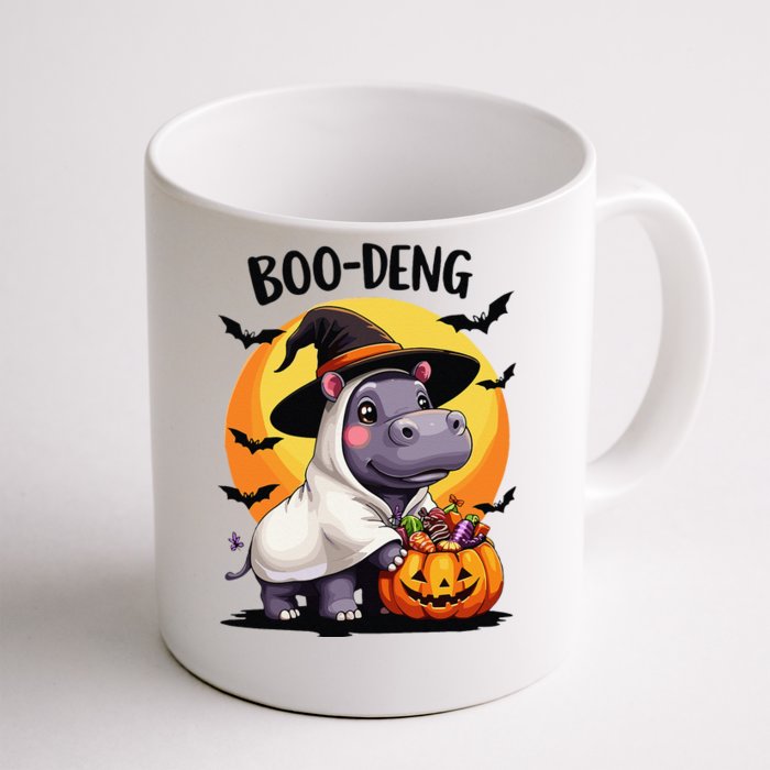 Moo Deng Halloween Boo Deng Costume Moodeng Hippo Front & Back Coffee Mug