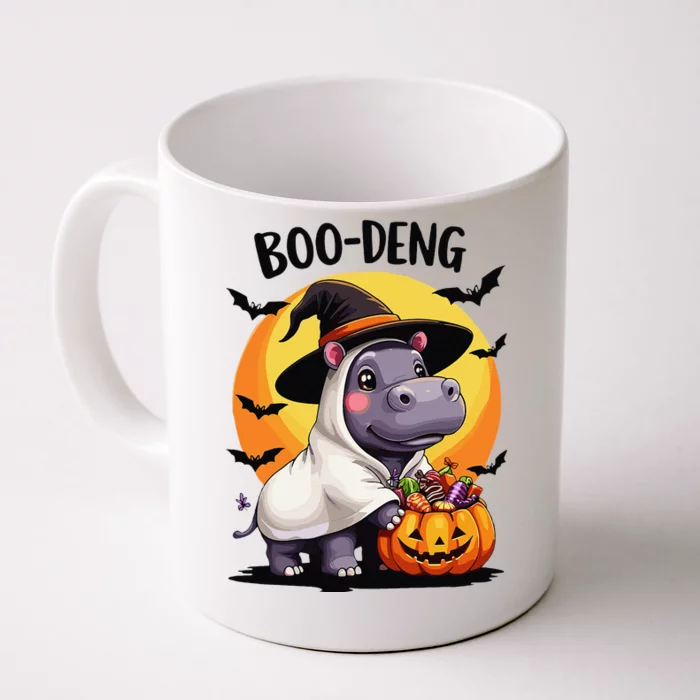 Moo Deng Halloween Boo Deng Costume Moodeng Hippo Front & Back Coffee Mug