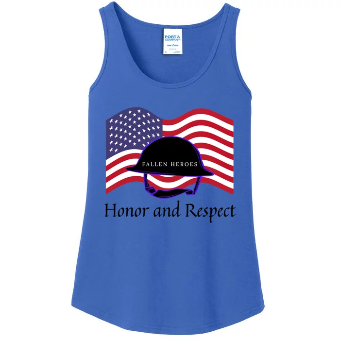 Memorial Day Honor And Respect Our Fallen Heroes Great Gift Ladies Essential Tank