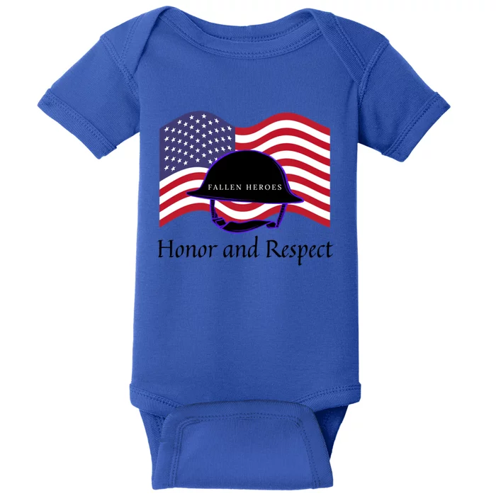 Memorial Day Honor And Respect Our Fallen Heroes Great Gift Baby Bodysuit