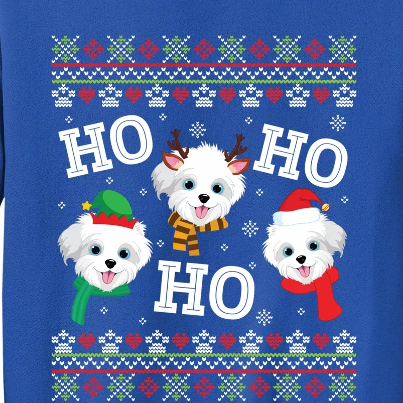 Morkie Dog Ho Ho Ho Merry Christmas Day Dad Mom Ugly Sweat Cool Gift Tall Sweatshirt