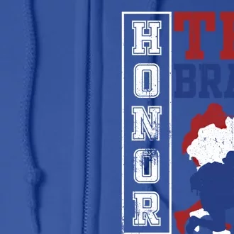 Memorial Day Honor The Brave Military Veterans Gift Full Zip Hoodie