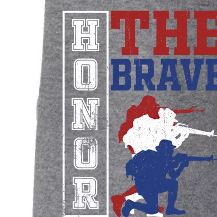 Memorial Day Honor The Brave Military Veterans Gift Doggie 3-End Fleece Hoodie