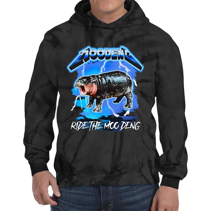 Moo Deng Hippo Ride The Moo Deng Tie Dye Hoodie