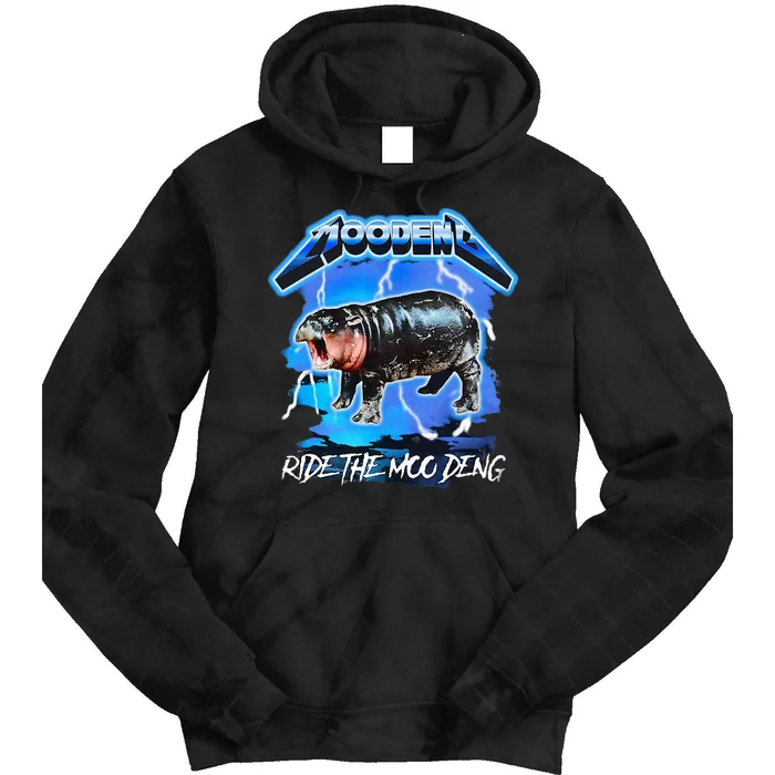 Moo Deng Hippo Ride The Moo Deng Tie Dye Hoodie