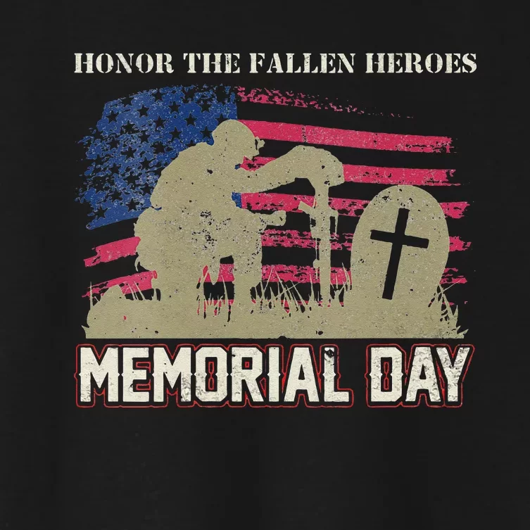 Memorial Day Honor The Fallen Heroes US Veteran Women's Crop Top Tee