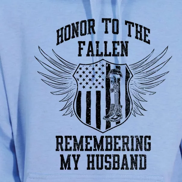 Memorial Day Honor To The Fallen Remembering My Husband Cool Gift Unisex Surf Hoodie