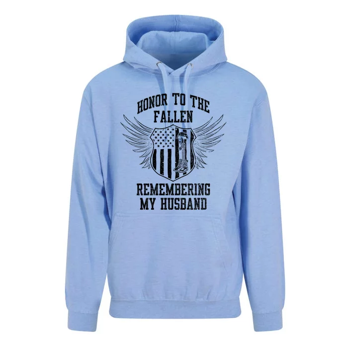 Memorial Day Honor To The Fallen Remembering My Husband Cool Gift Unisex Surf Hoodie