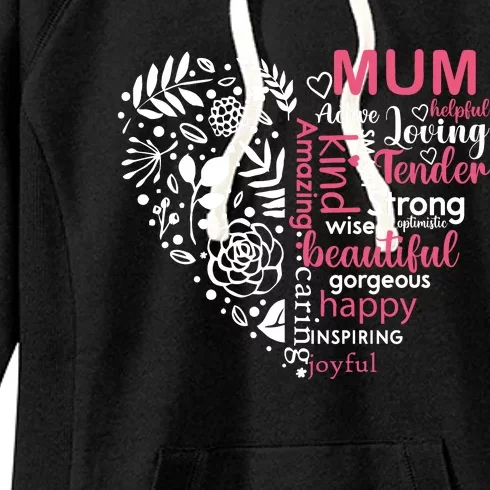 MotherS Day Heartfelt Words Artwork Women's Fleece Hoodie