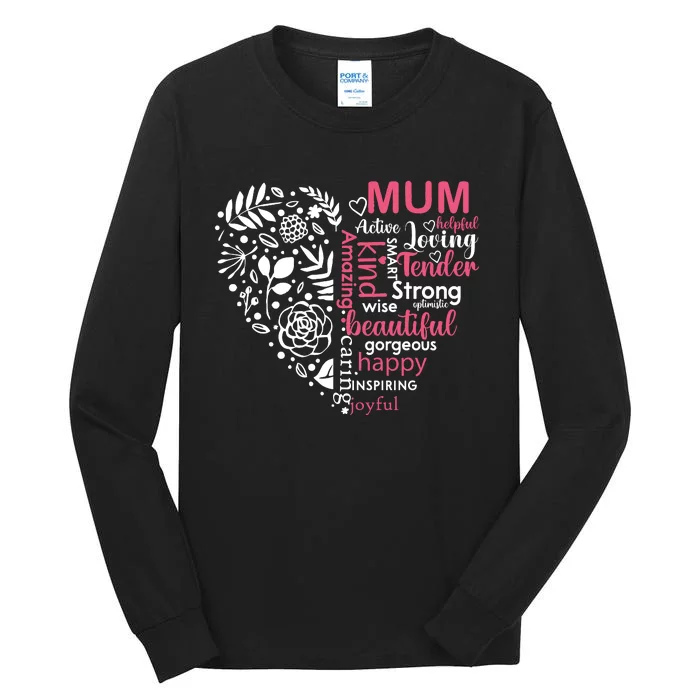 MotherS Day Heartfelt Words Artwork Tall Long Sleeve T-Shirt