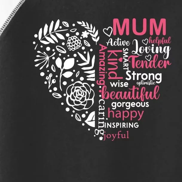 MotherS Day Heartfelt Words Artwork Toddler Fine Jersey T-Shirt