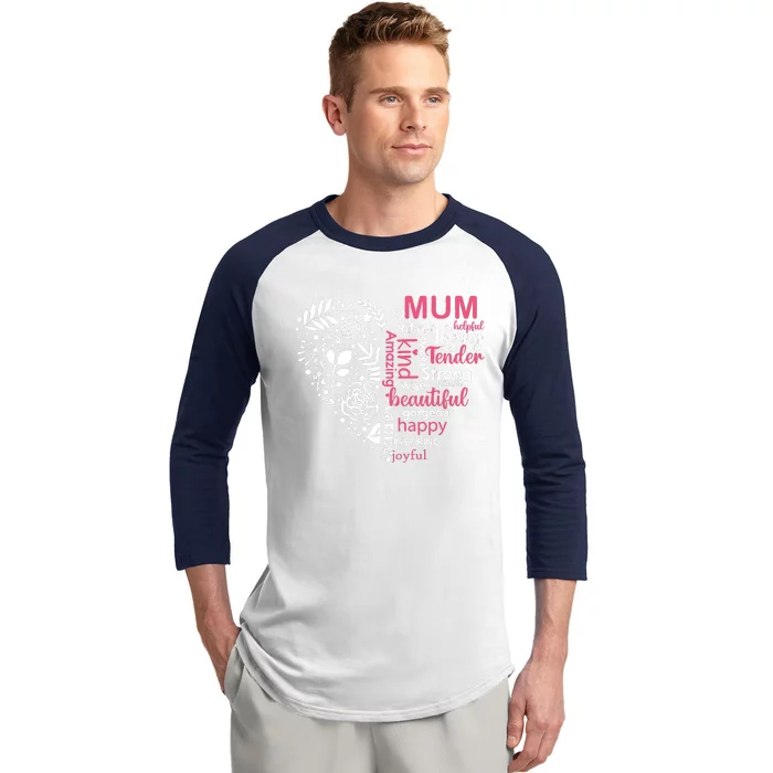 MotherS Day Heartfelt Words Artwork Baseball Sleeve Shirt