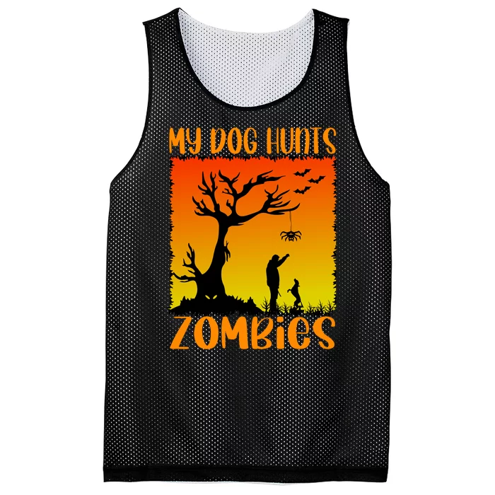 My Dog Hunts Zombies Halloween Mesh Reversible Basketball Jersey Tank