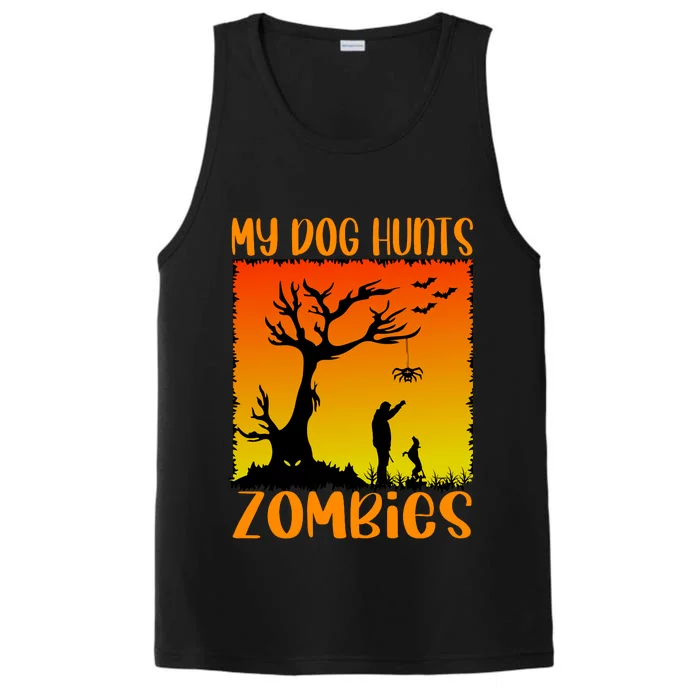 My Dog Hunts Zombies Halloween Performance Tank