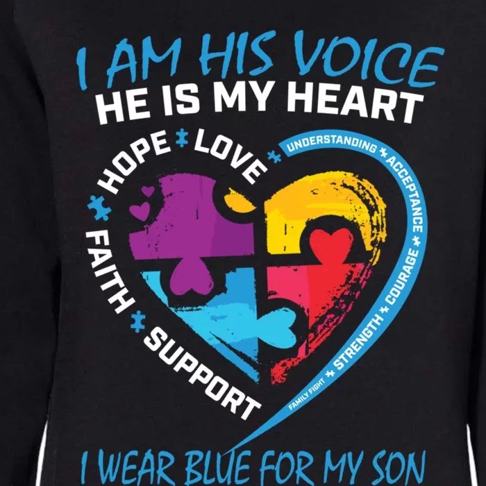 Mom Dad Heart Puzzle I Wear Blue For My Son Autism Awareness Gift Womens California Wash Sweatshirt