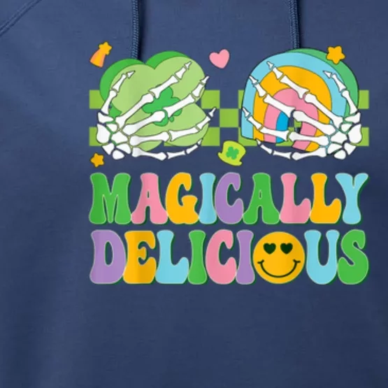 Magically Delicious Hippie St Patrick’s Day Skeleton Charms Performance Fleece Hoodie