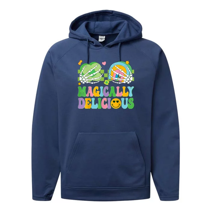 Magically Delicious Hippie St Patrick’s Day Skeleton Charms Performance Fleece Hoodie