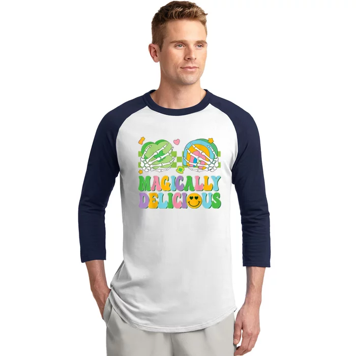 Magically Delicious Hippie St Patrick’s Day Skeleton Charms Baseball Sleeve Shirt