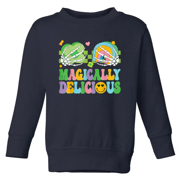 Magically Delicious Hippie St Patrick’s Day Skeleton Charms Toddler Sweatshirt