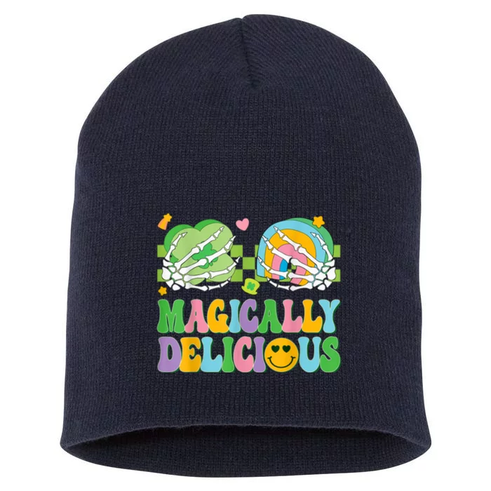 Magically Delicious Hippie St Patrick’s Day Skeleton Charms Short Acrylic Beanie