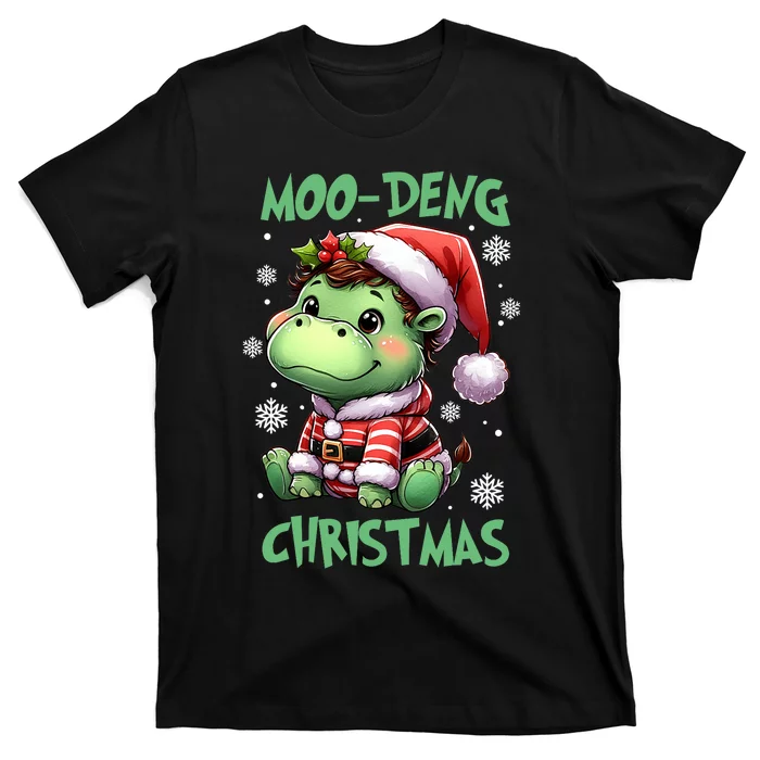 Moo Deng Hippo Baby Pigmy Moodeng Chrismats Zoo Family T-Shirt