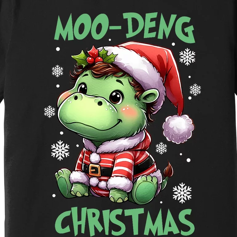 Moo Deng Hippo Baby Pigmy Moodeng Chrismats Zoo Family Premium T-Shirt