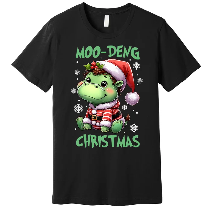 Moo Deng Hippo Baby Pigmy Moodeng Chrismats Zoo Family Premium T-Shirt