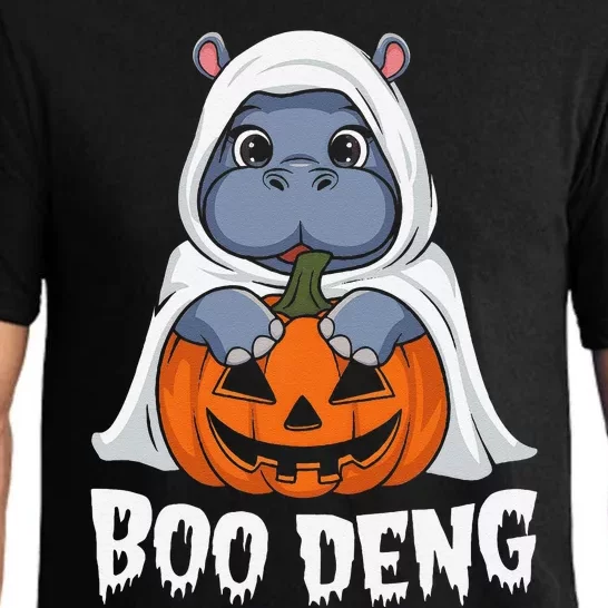 Moo Deng Halloween Cute Baby Pygmy Hippo Bouncy Pig Pajama Set