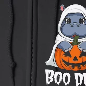 Moo Deng Halloween Cute Baby Pygmy Hippo Bouncy Pig Full Zip Hoodie