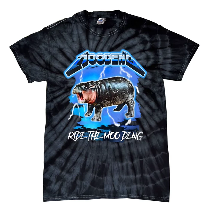 Moo Deng Hippo Ride The Moo Deng Tie-Dye T-Shirt