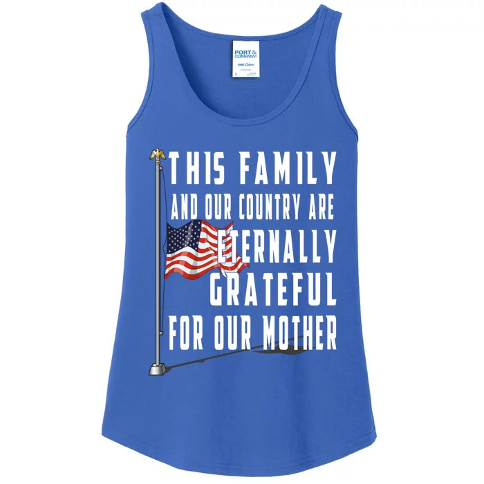 Memorial Day Half Staff American Flag Honor Fallen Mother Meaningful Gift Ladies Essential Tank