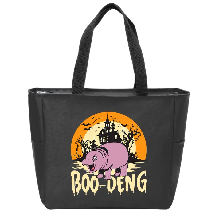 Moo Deng Halloween Boo Deng Halloween Zip Tote Bag