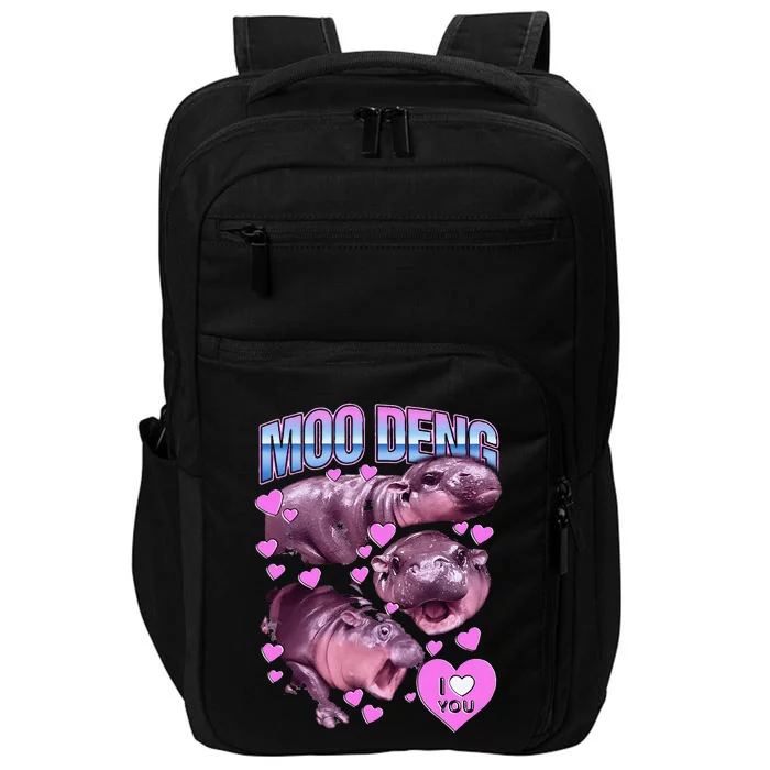 Moo Deng Hippo The Famous Baby Pigmy Moodeng Impact Tech Backpack