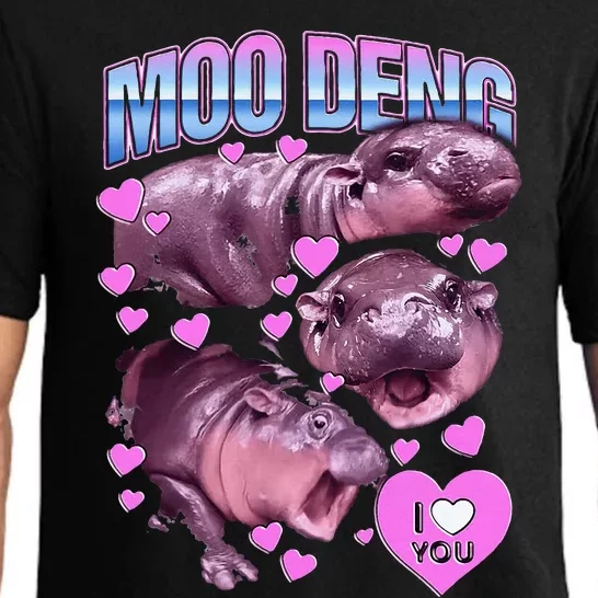 Moo Deng Hippo The Famous Baby Pigmy Moodeng Pajama Set