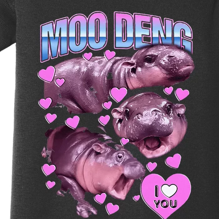 Moo Deng Hippo The Famous Baby Pigmy Moodeng Baby Bodysuit