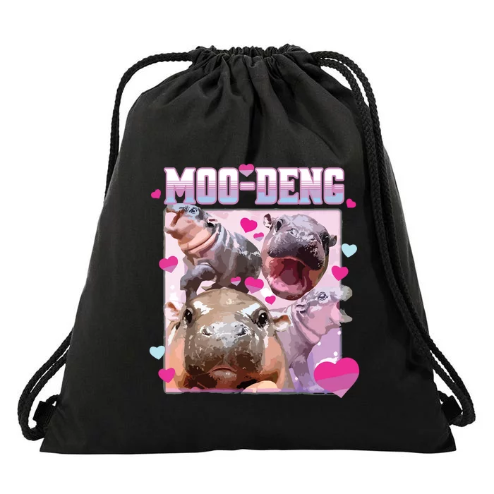 Moo Deng Hippo Baby Pygmy Funny Drawstring Bag