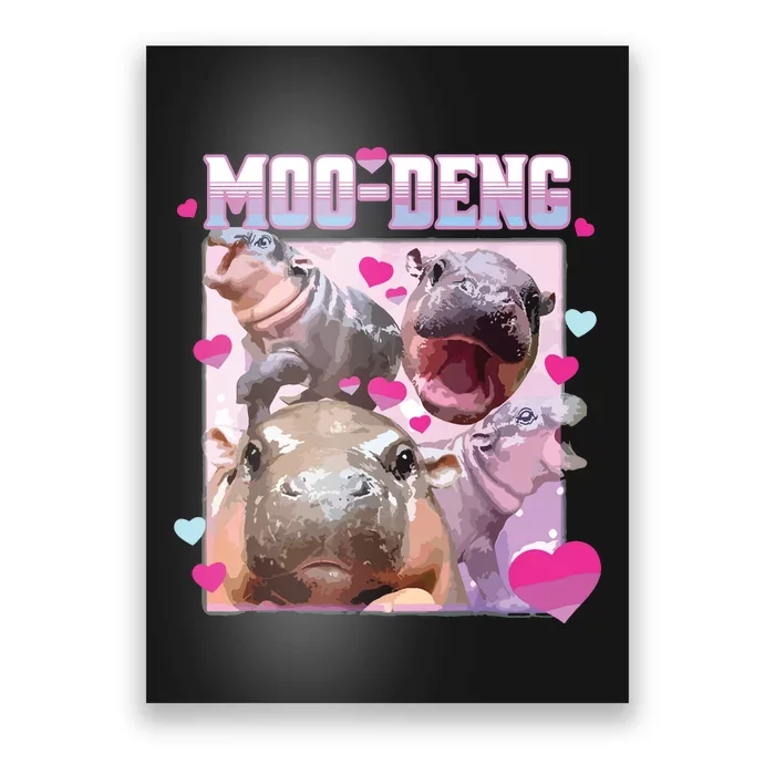 Moo Deng Hippo Baby Pygmy Funny Poster