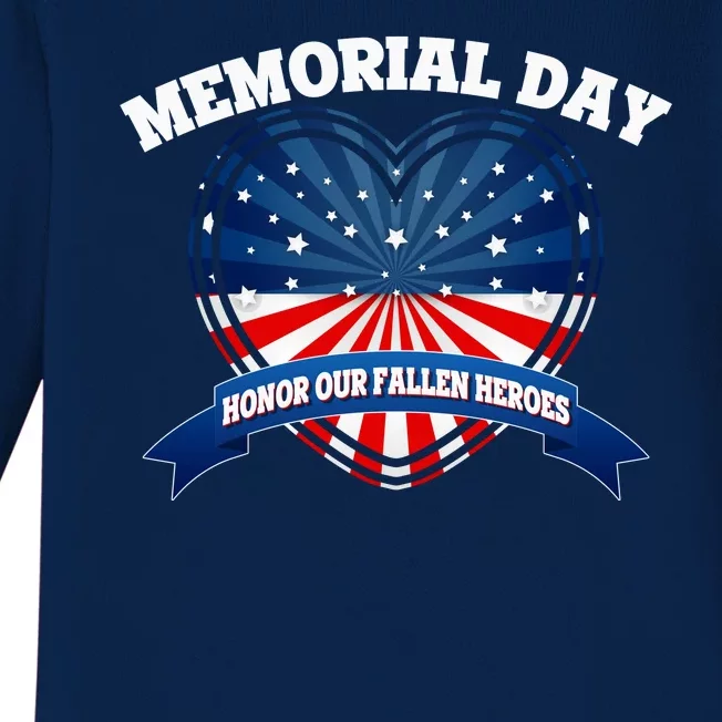 Memorial Day Honor Our Fallen Heroes Baby Long Sleeve Bodysuit