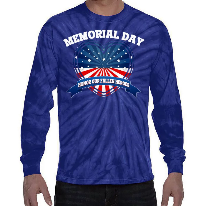 Memorial Day Honor Our Fallen Heroes Tie-Dye Long Sleeve Shirt