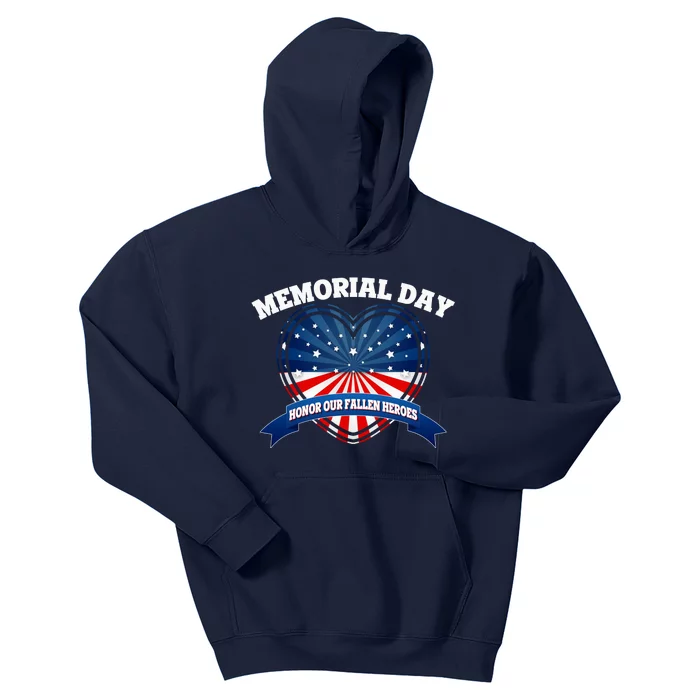 Memorial Day Honor Our Fallen Heroes Kids Hoodie