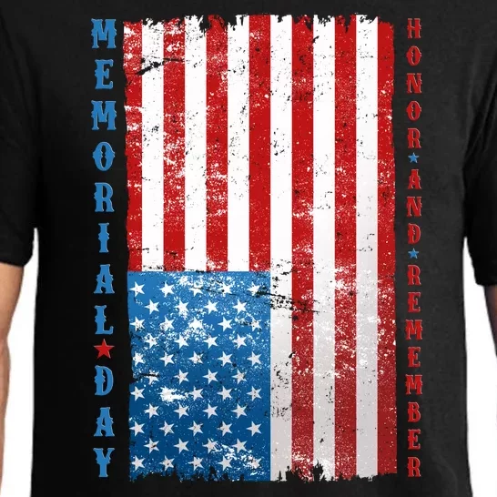 Memorial Day Honor And Remember Distressed USA American Flag Pajama Set