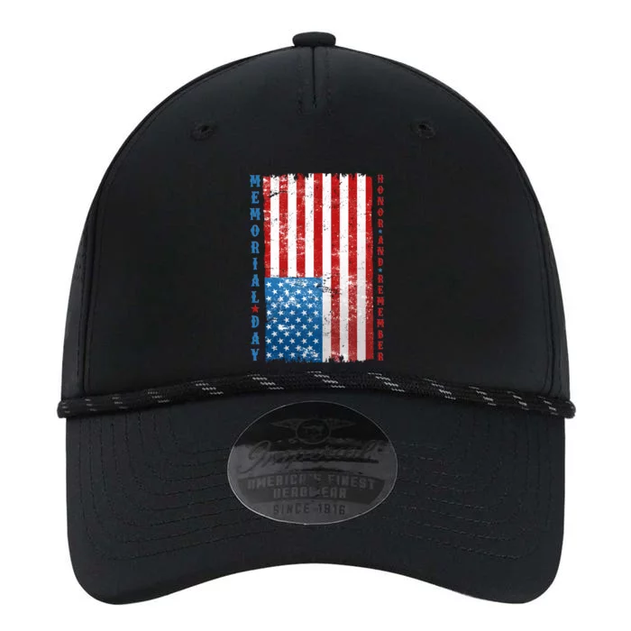 Memorial Day Honor And Remember Distressed USA American Flag Performance The Dyno Cap